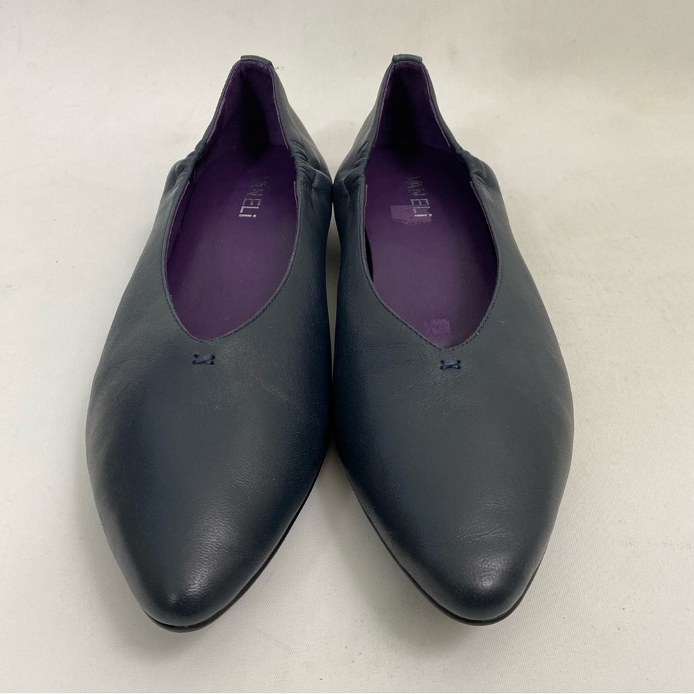 VANELI Blue Leather Ballet Flat Slip On Women Shoes 10 M Casual Dress - Picture 6 of 12